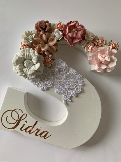 WOODEN FLORAL LETTERS